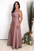 Mauve One-Sholder Maxi Dress