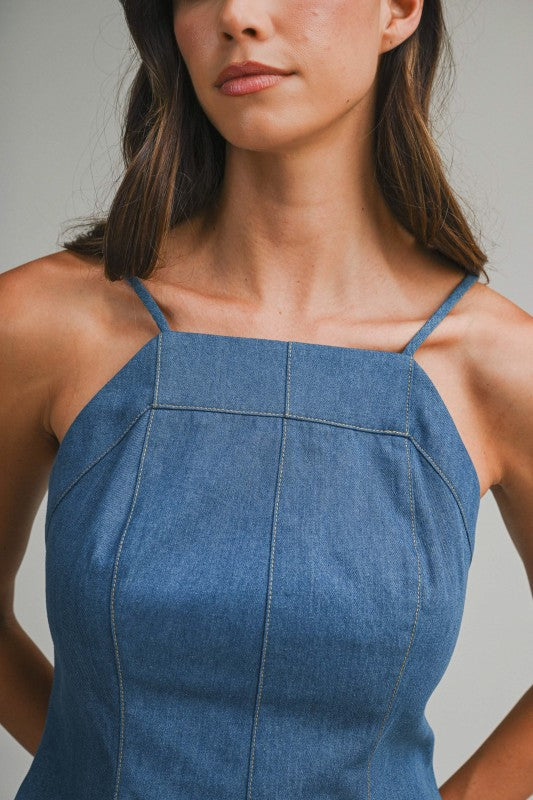 The Denim Peplum Chic Set
