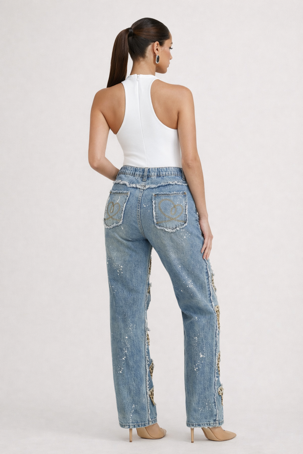 Sweetheart Cutout Jeans