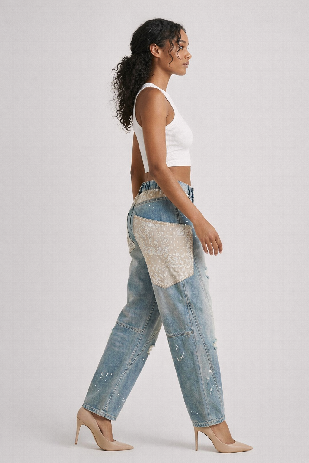 Bandana Barrel Jean