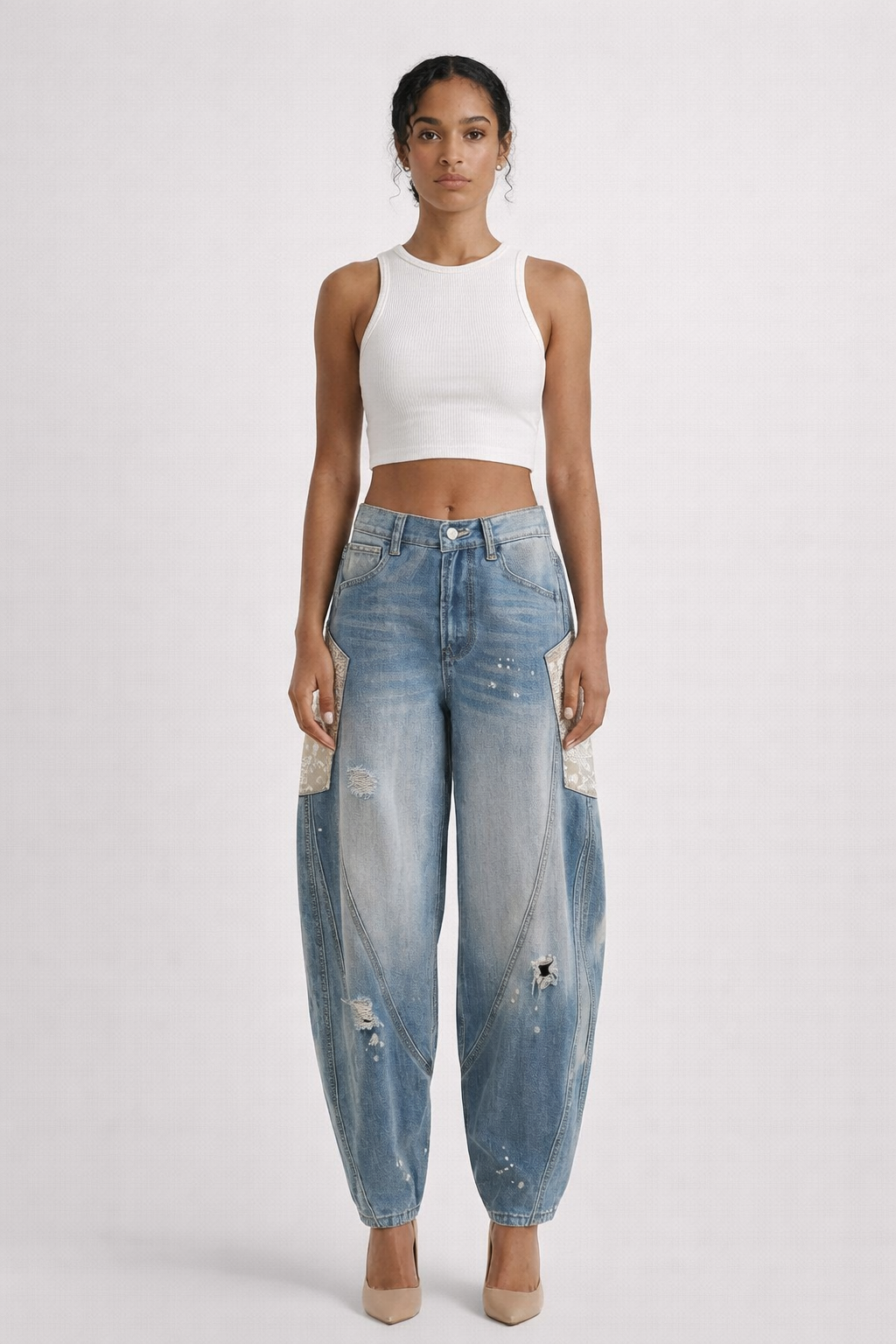 Bandana Barrel Jean