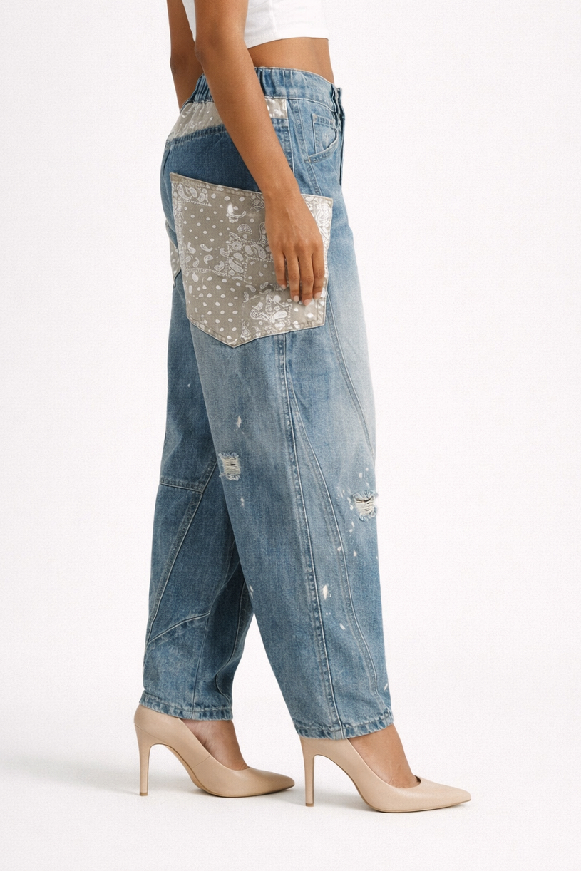 Bandana Barrel Jean