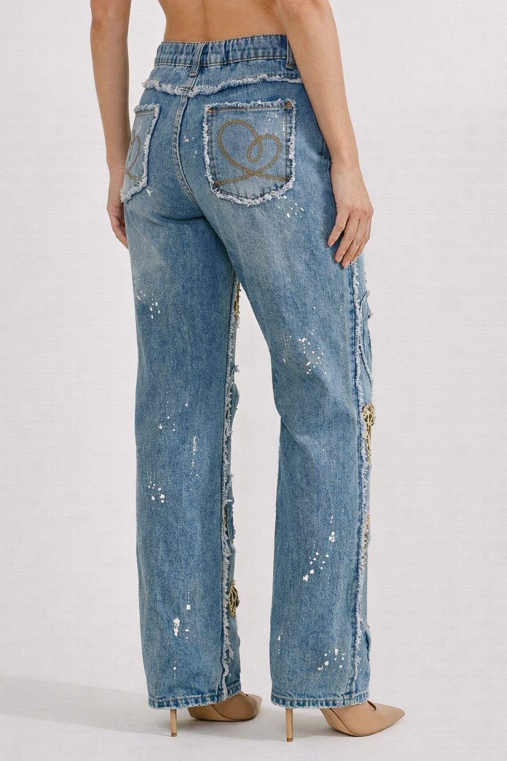 Sweetheart Cutout Jeans