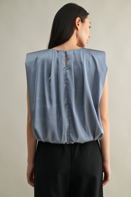 Serena Pleated Satin Top