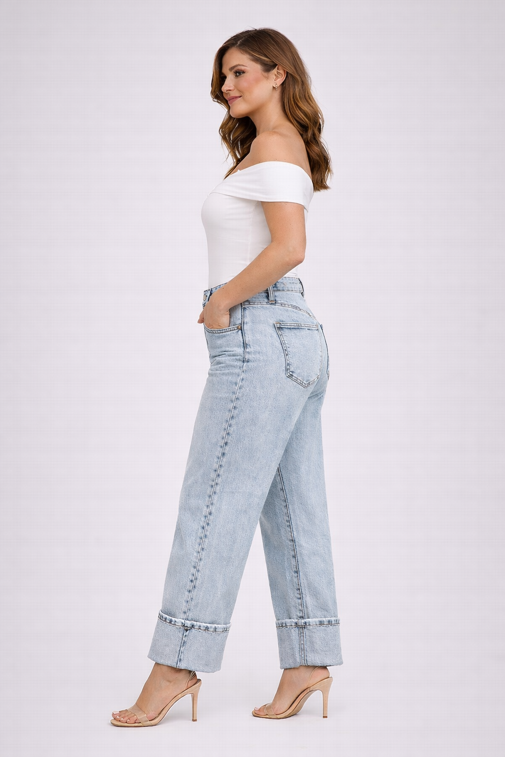 High-Waist Barrel Leg Denim