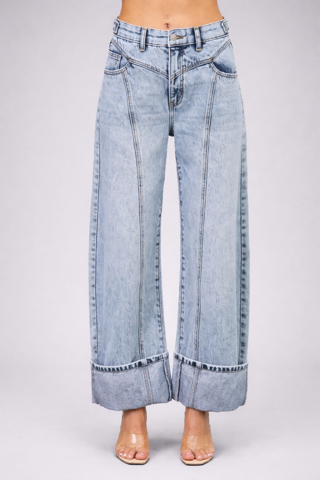 High-Waist Barrel Leg Denim