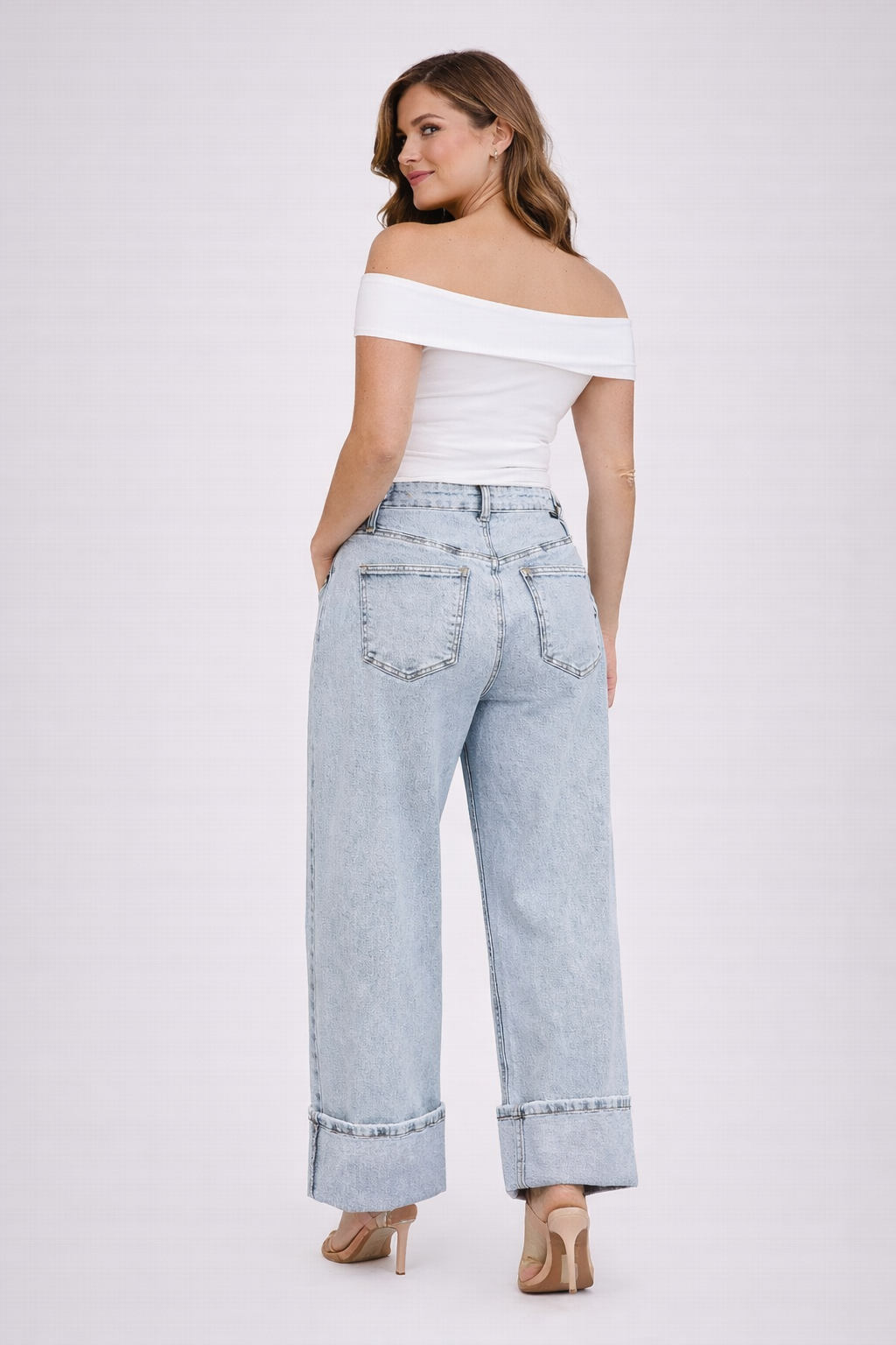 High-Waist Barrel Leg Denim
