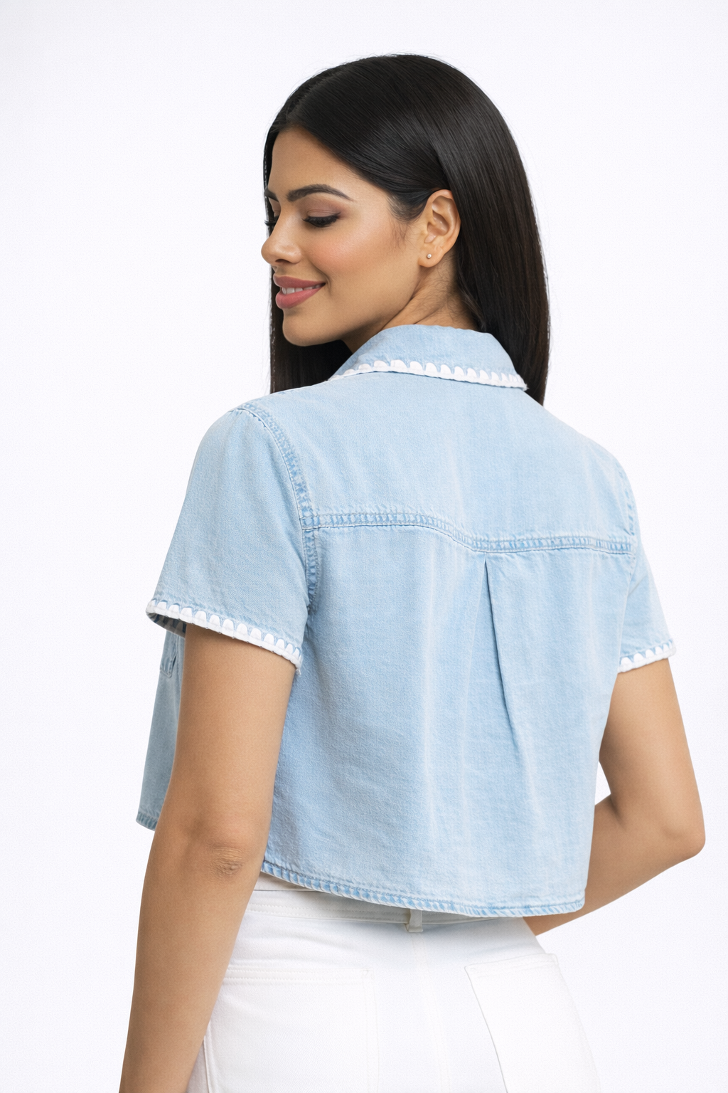 Isla Chambray Button Top