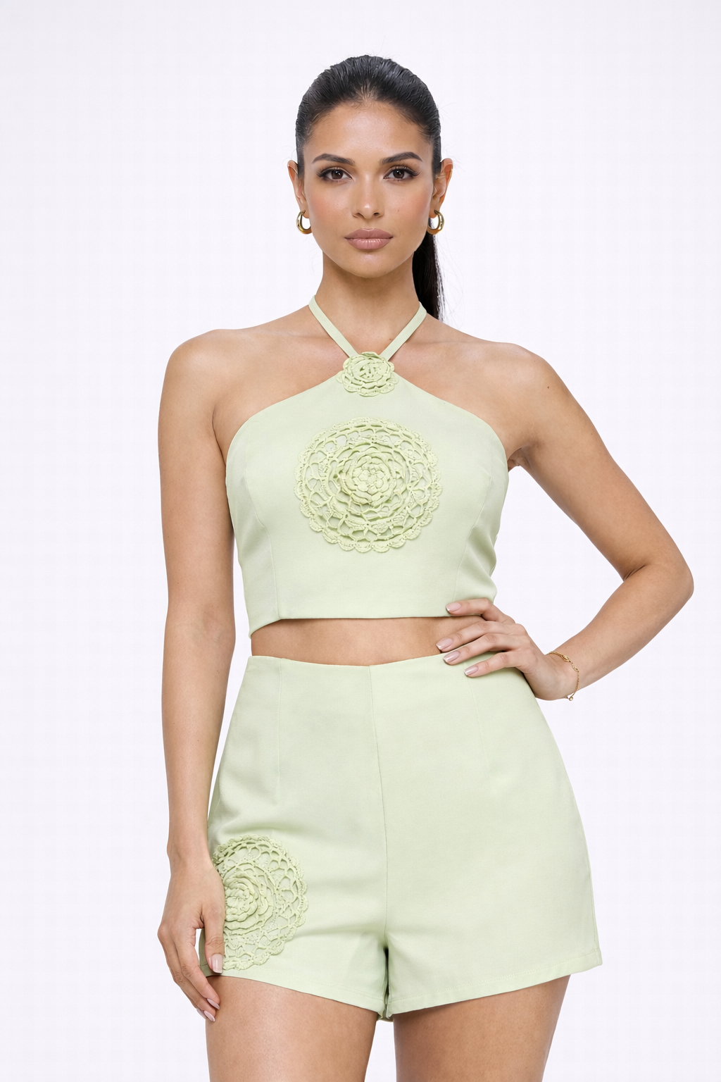 Floral Crochet Two-Piece Set