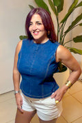 Santorini Denim Top