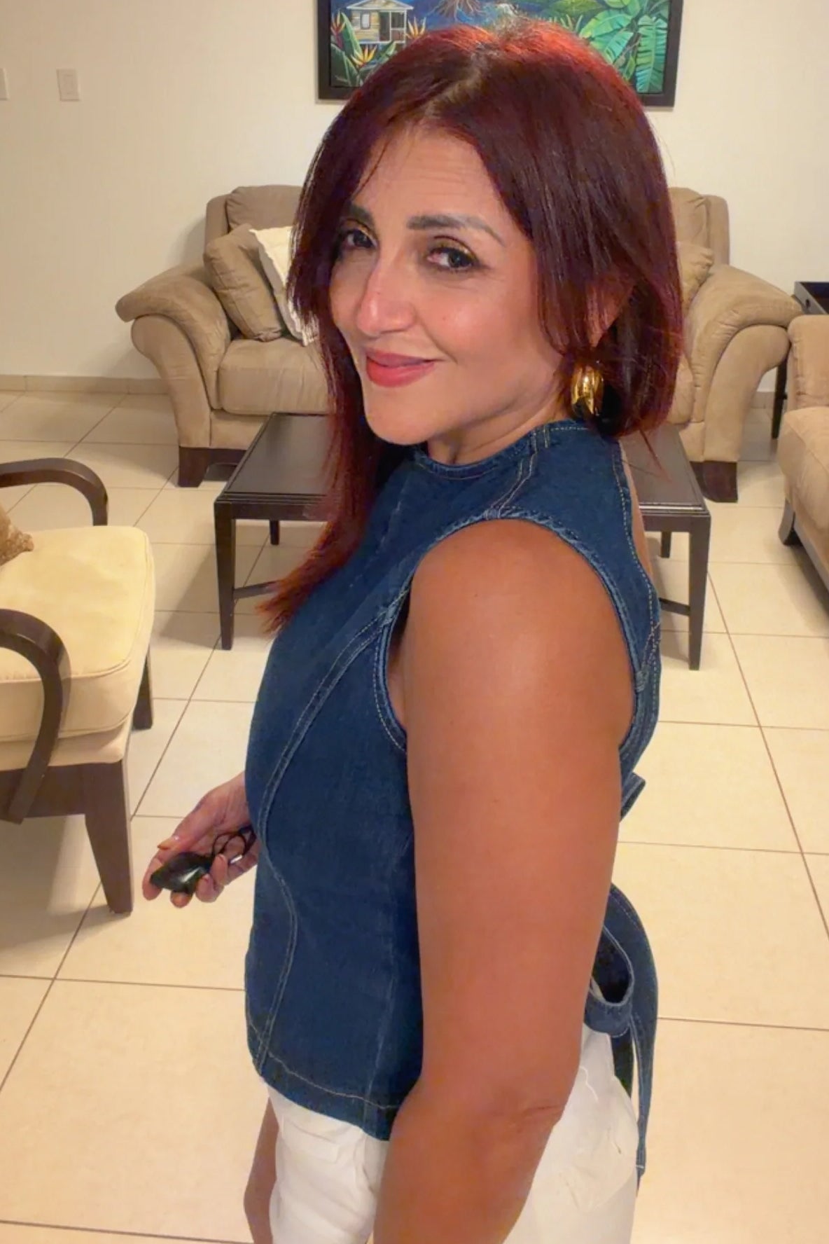 Santorini Denim Top