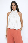 Glam Halter Bubble Blouse