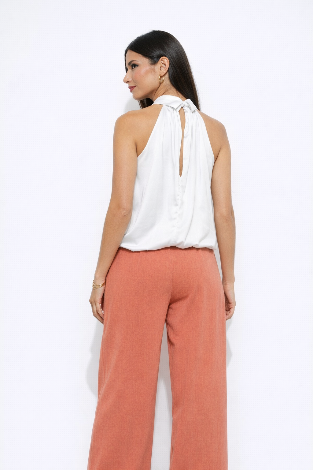 Glam Halter Bubble Blouse