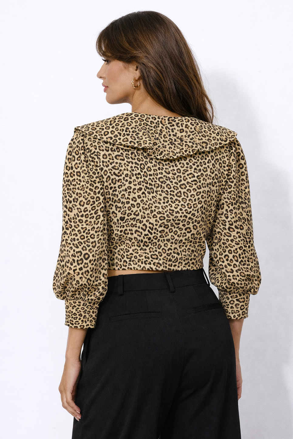 Leopard Ruffle Crop Top